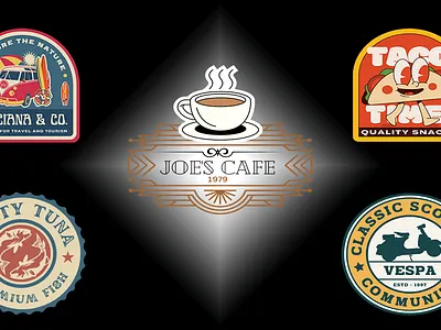retro logo designs branding graphic design logo
