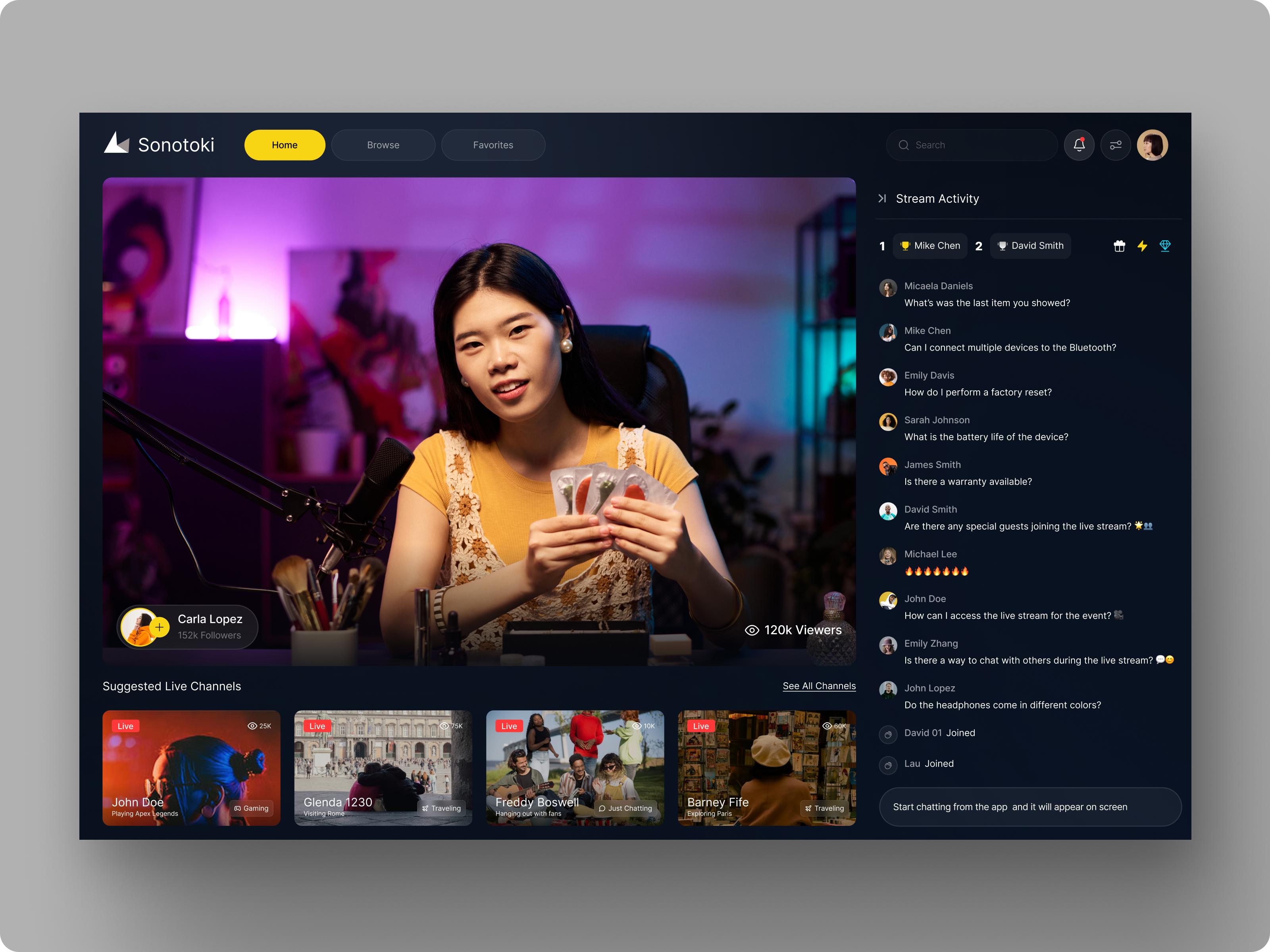 Sonotoki - TV App UI UX Design branding case study livestream mobile app tv app ui ux