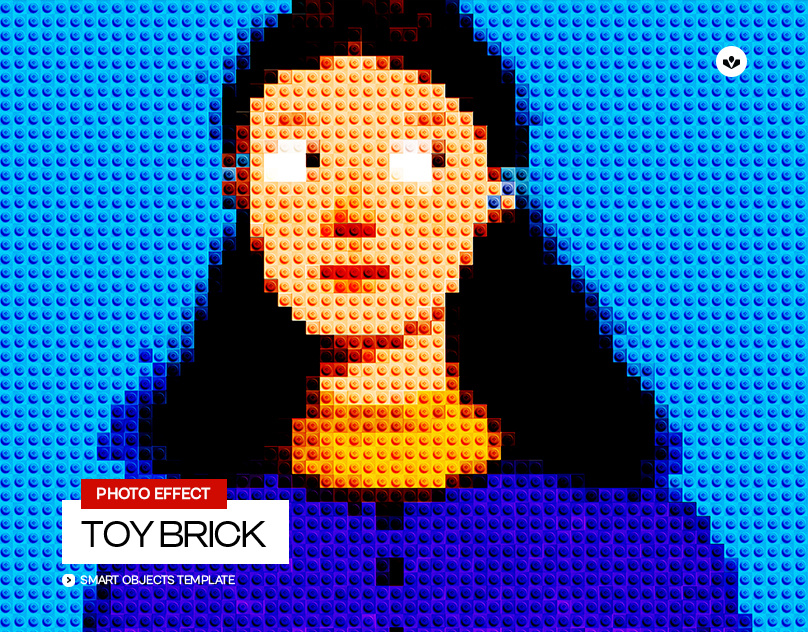 Toy Brick Photo Effect brick design effect graphic design lego photo effect photoshop solasome template texture toy