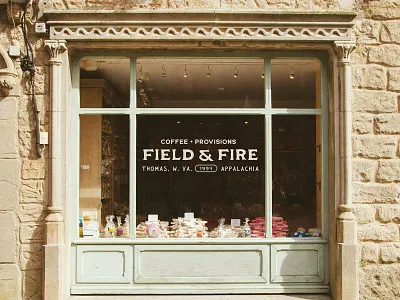 Field & Fire — Storefront Branding branding branding mockup coffee branding coffee brands coffee shop coffee shop design design graphic design logo retail branding signage storefront design vector
