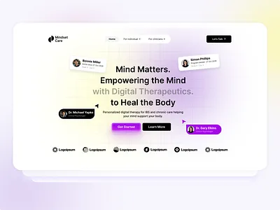 Mind Matters – Digital Therapy Landing Page cleanui design digitaltherapeutics dribbble healthcareui landingpage mentalhealth modernui productdesign saasdesign ui uiux uxdesign webdesign