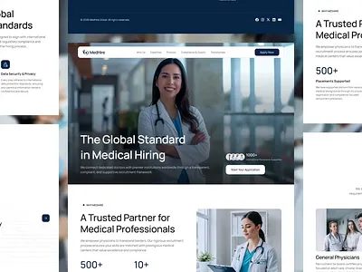 MedHire — Medical Recruitment Landing Page Animation b2b career healthcare healthcare talent hire hiring hospital hospital management hr landing page human resource job board job portal landing page medical recruitment modern talent ui design ux design web design website
