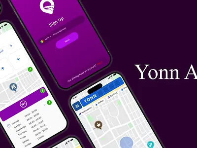 Yonn App | Location-Based Store Finder | Home Listings Made Easy app design branding creative app graphic design location app location finder app logo design mobile app design modern app ui uiux