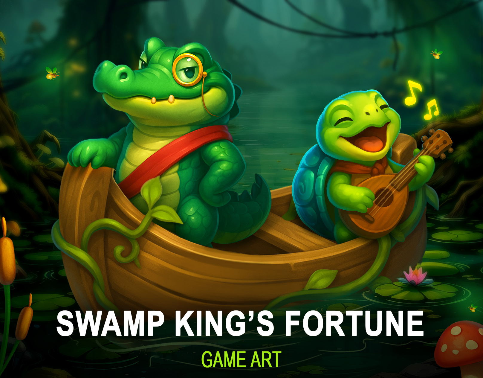 Swamp King’s Fortune | Fantasy Swamp Slot Art by Slot Game Art 2d artwork 2dslotart animalslottheme casinoslot game characters gamixlabs jungleslottheme slot slot art services slotanimation slotartservices slotartstudio slotconcept slotdevelopmentstudio slotgame slotgameart slotmachine slotthemedesign slotui swampslot