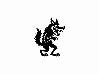 Playful Cartoon Wolf Logo animal branding cartoon character design entertainment fun funny game gaming identity illustration logo mark mascot playful sneaky symbol vector wolf