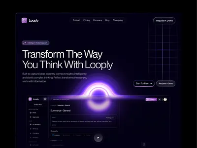 Looply — SaaS Website UI Concept 3d animation branding design figma graphic design illustration logo motion graphics ui uiux ux web design