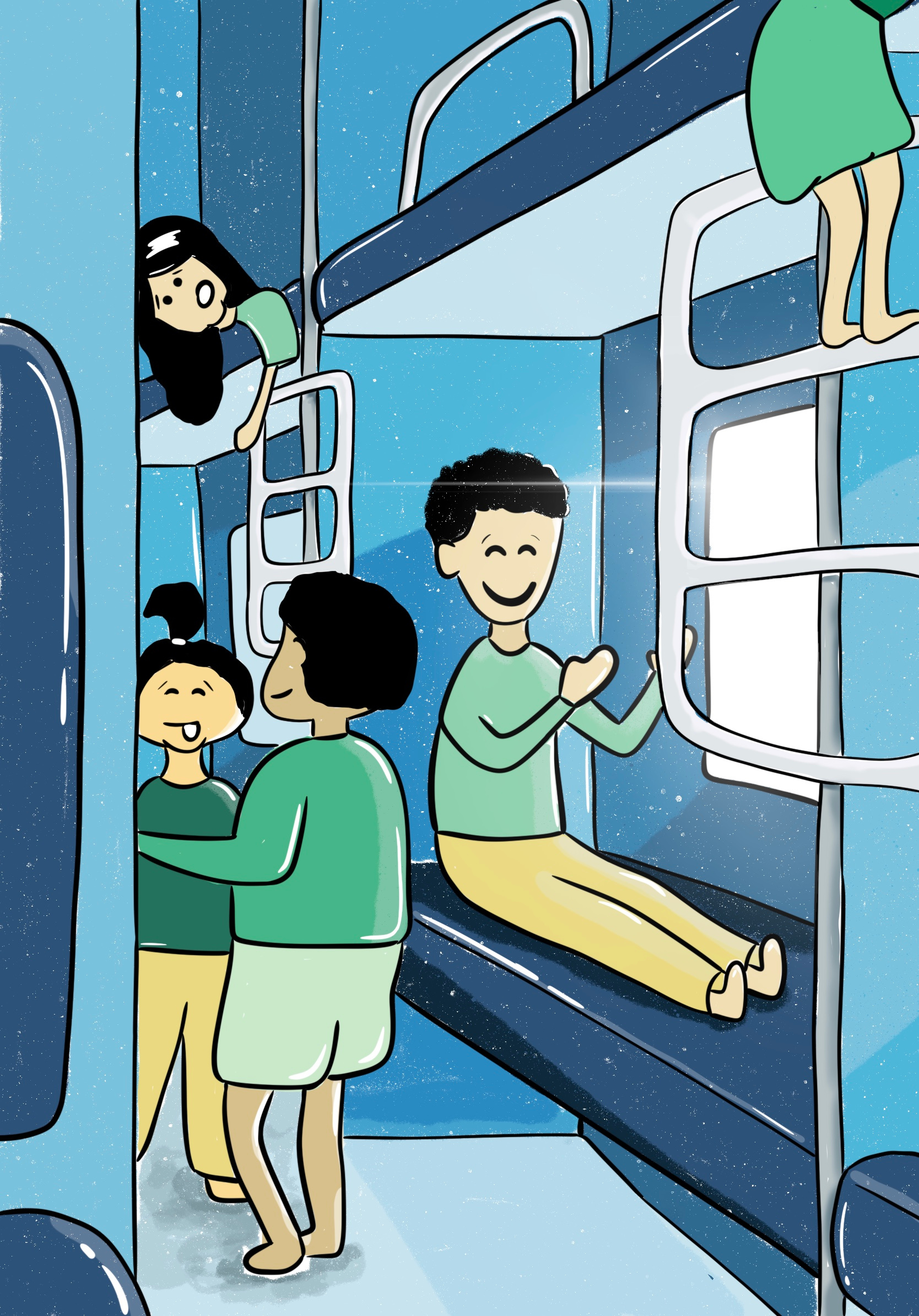 Indian railway art character design drawing graphic design happy illustration india indian railway kids railway scene solid vector