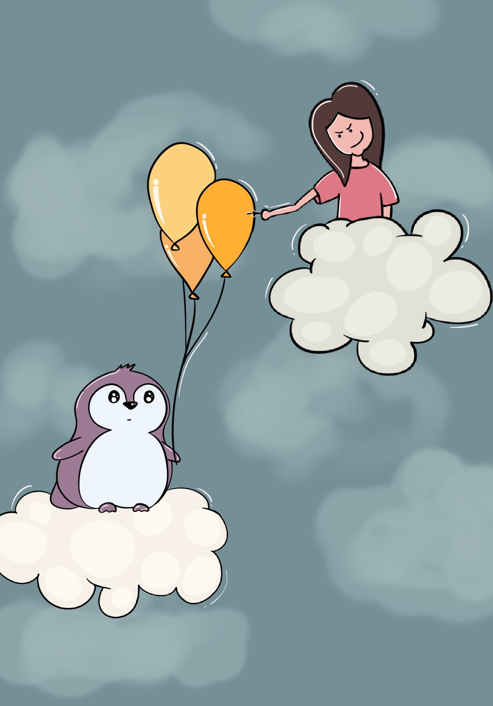 Can Penguins fly? art character design drawing fly graphic design illustration naughty penguins solid vector