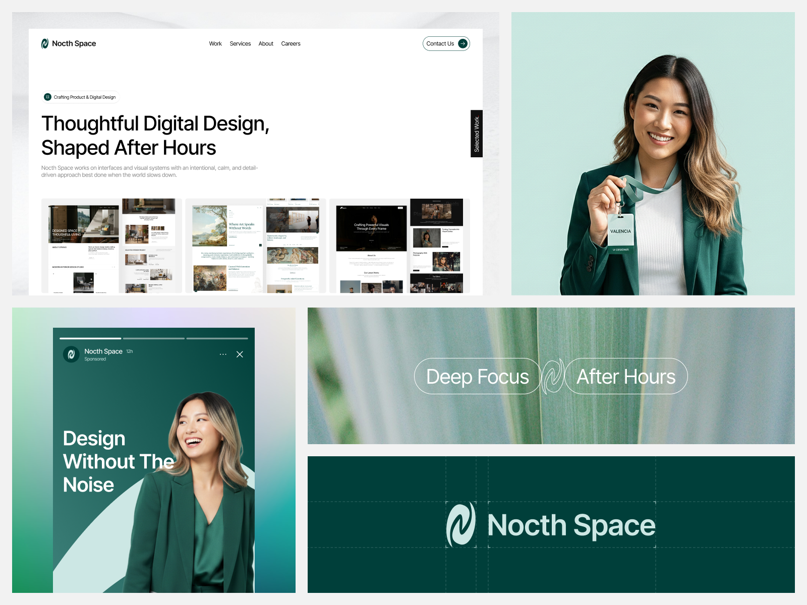 Nocth Space - Brand Identity brand branding clean cool creative agency dashboard design digital identity illustration implementation logo studio ui uiux ux