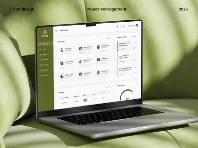 Creed – Project Management Dashboard UI/UX Design dashboard dashboard design management management app productivity progress tracking project management saas sidepeek task task management task management dashboard task tracking team activity time management todos ui ux workload