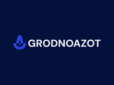 Grodnoazot logo agriculture blue bold branding business chemistry color graphic design growth letter logo logodesign logotype manufacturer minimal presentation product simple