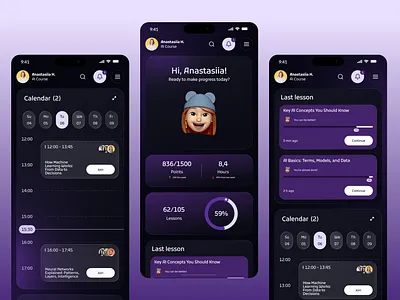 Dashboard for a Resonance - AI Learning Platform ai ai assistant analytic dashboard dashboard edtech logo ui uxui