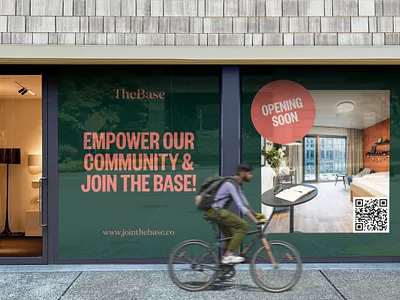 The Base co-living - print design, outdoor billboard branding design graphic design