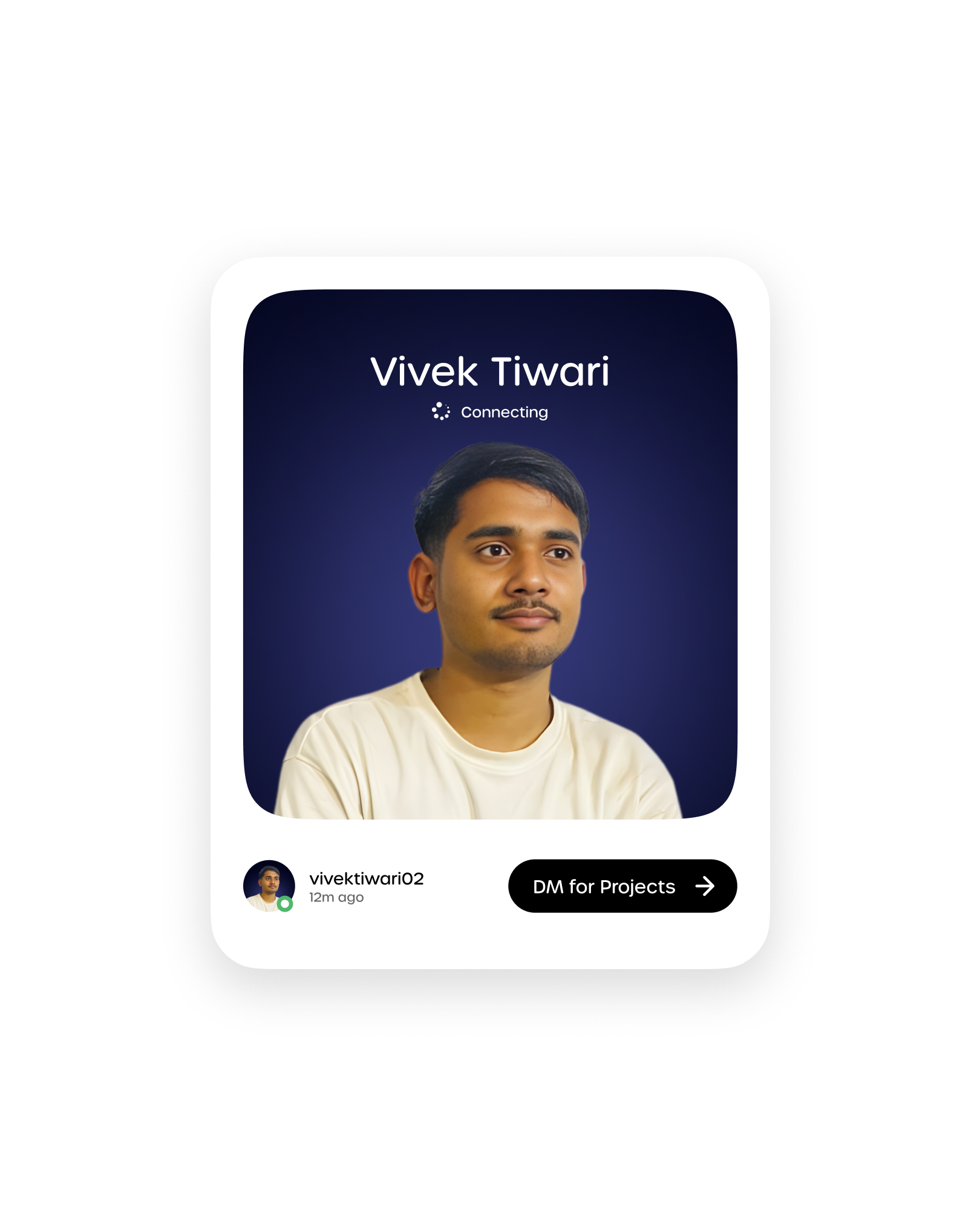 Personal Branding UI – Profile Card Concept dribbble figma freelancer personal branding product design startup ui ui design ux ux design