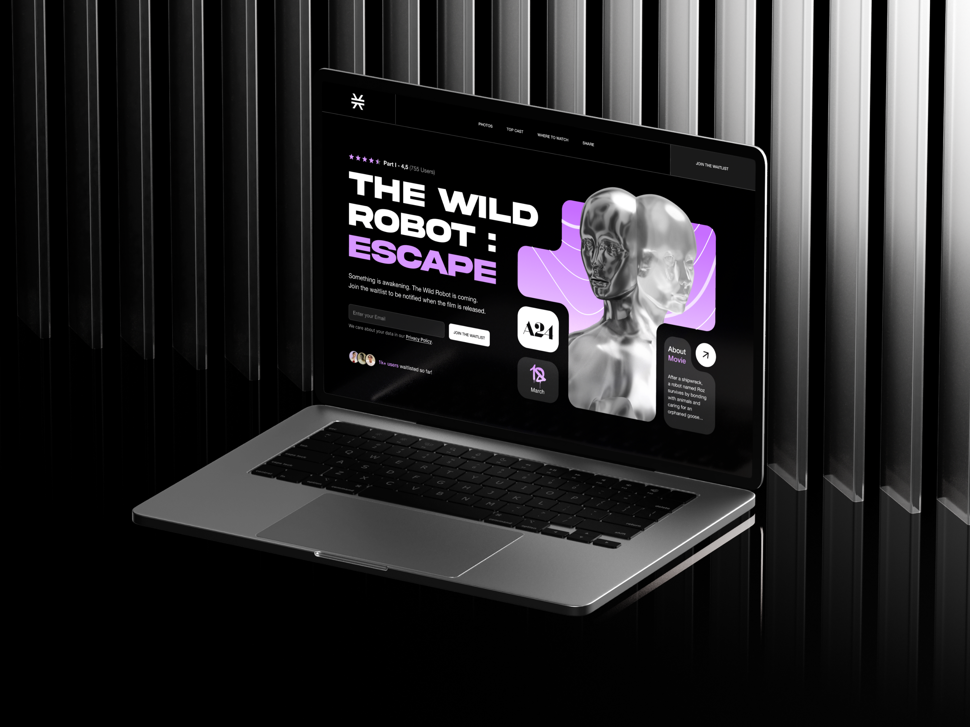 Example of Movie Waitlist Landing Page