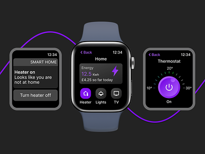 Smart house for Apple Watch apple watch clean energy saving home home energy house minimal smart house smart watch ui watch app watch design