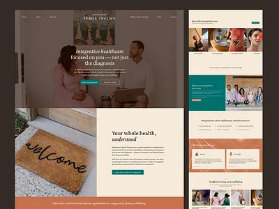 Integrative Healthcare Website UI Design calm interface clean web design clinic website consultation booking healthcare landing page healthcare website holistic healthcare medical website design modern healthcare ui patient focused design professional website responsive web design service website typography focused design ui ux design web design wellness website