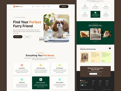Pet Landing Page Exploration animal website funny website homepage landingpage pet pet apps pet care pet landing page pet shop pet website website