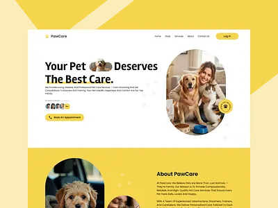 Pet Care Website UI Design landingpage petcare ui uidesign uiux web webdesign webui