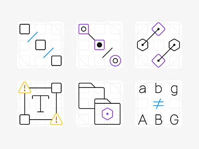 Line-based icons grid icon icons line simple