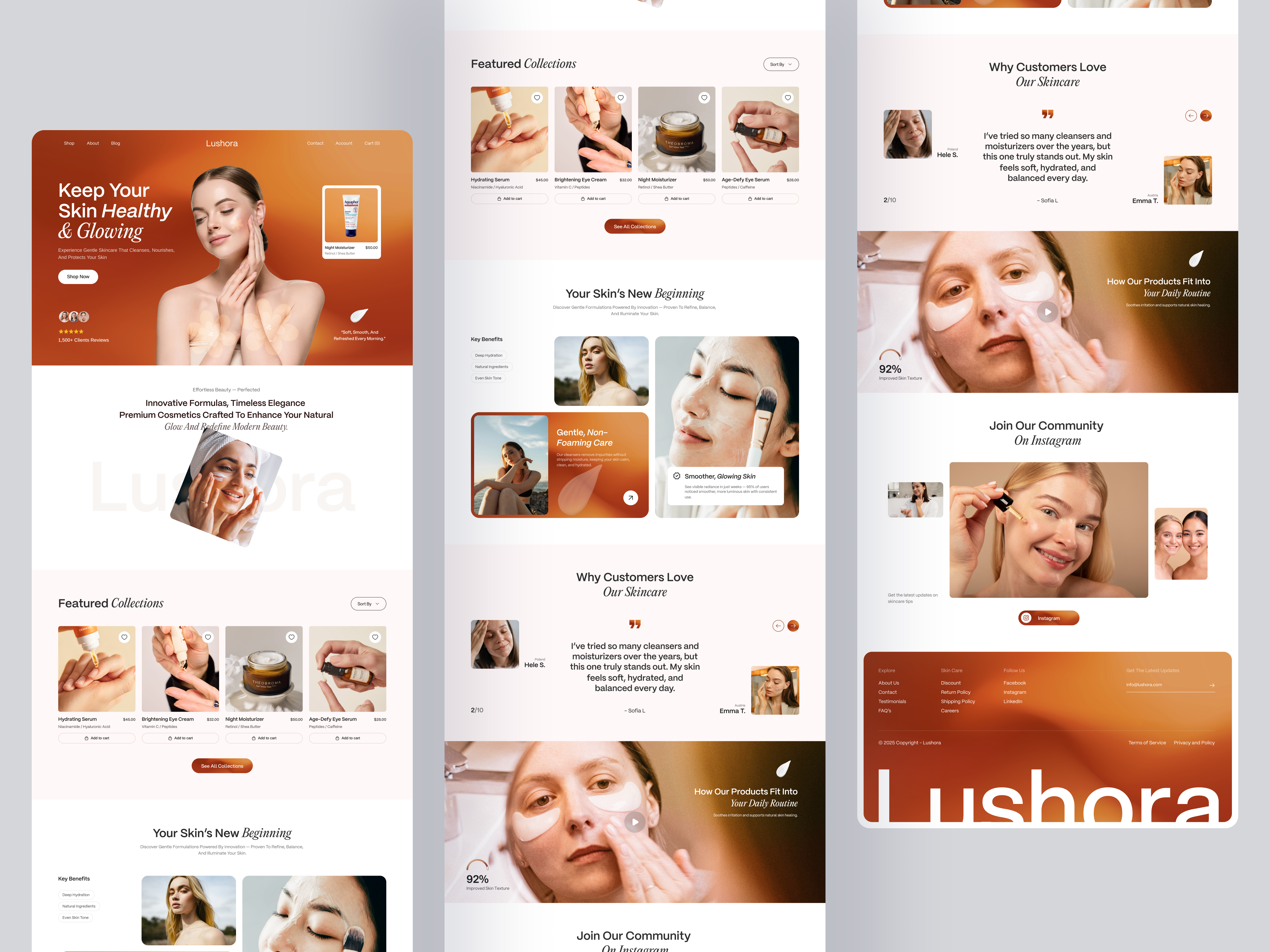 Skincare Product Website beauty beauty product ui clean ui cosmetics website moden ui saas websie skin care product website skincare skincare landing page skincare website ui uiux ux web design web ui website website design
