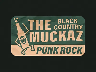 THE MUCKAZ BLACK COUNTRY PUNK ROCK STICKER badge band beer branding design identity illustration logo logo design mascot punk rock sticker typography