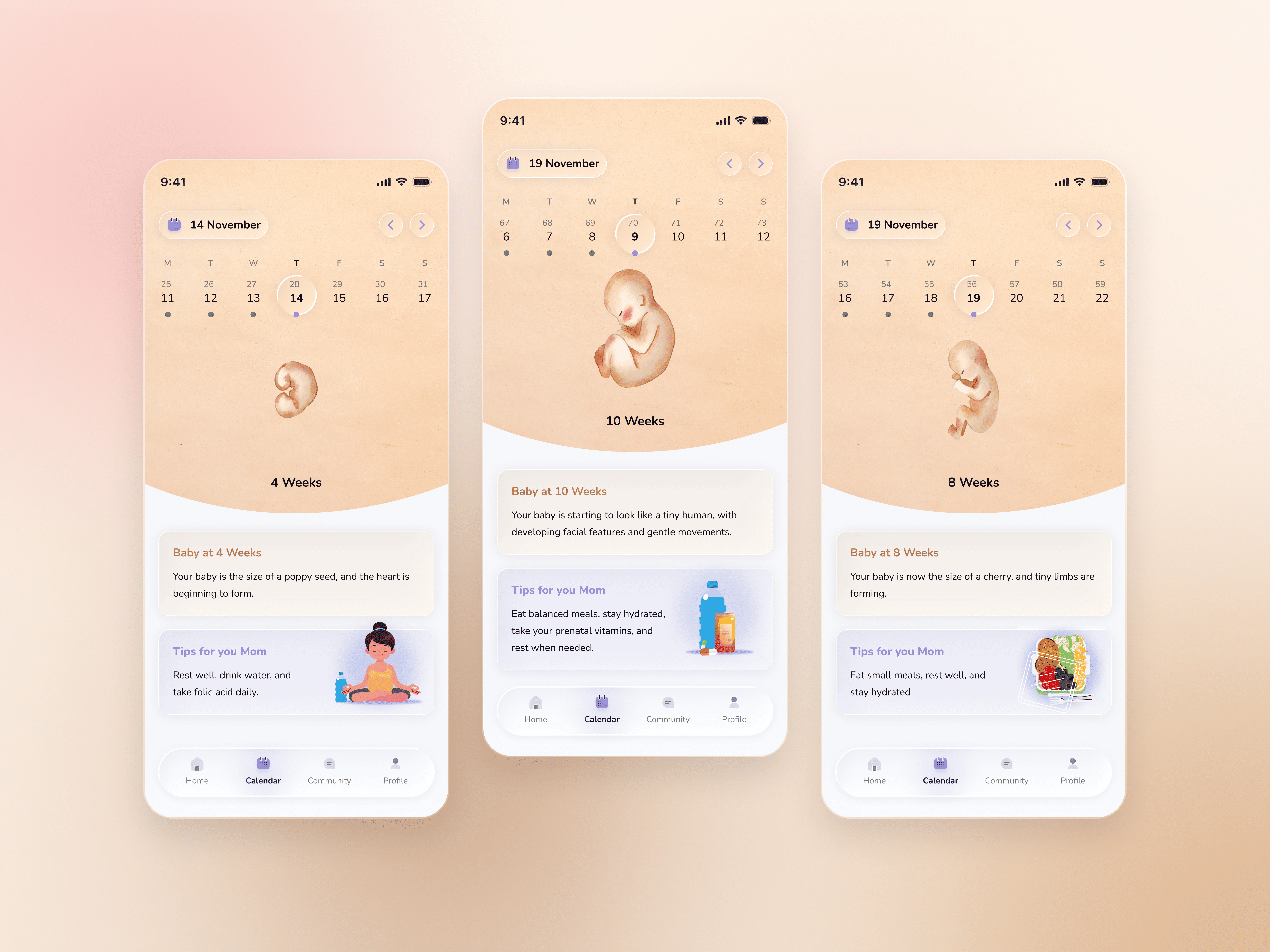 Pregnancy Calendar – Concept UI
