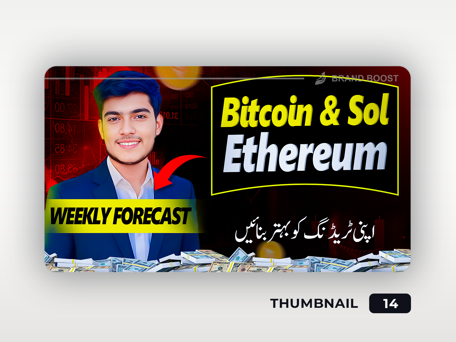 Crypto Trading Forecast - Bitcoin & Solana Thumbnail graphic design