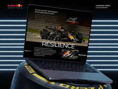 Oracle Red Bull Racing – RB20 Web Concept dark mode formula 1 graphic design landing page max verstappen motorsport red bull racing ui design web design website