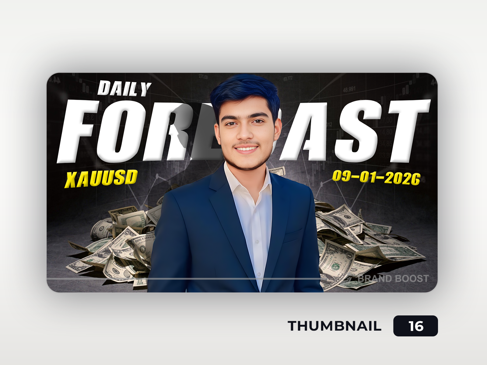 Daily Forex Forecast Thumbnail - XAUUSD Thumbnail Design graphic design