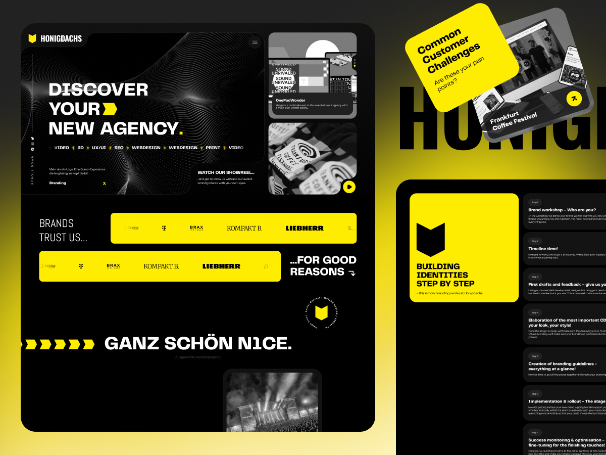 honigdachs 3d branding logo motion graphics ui website