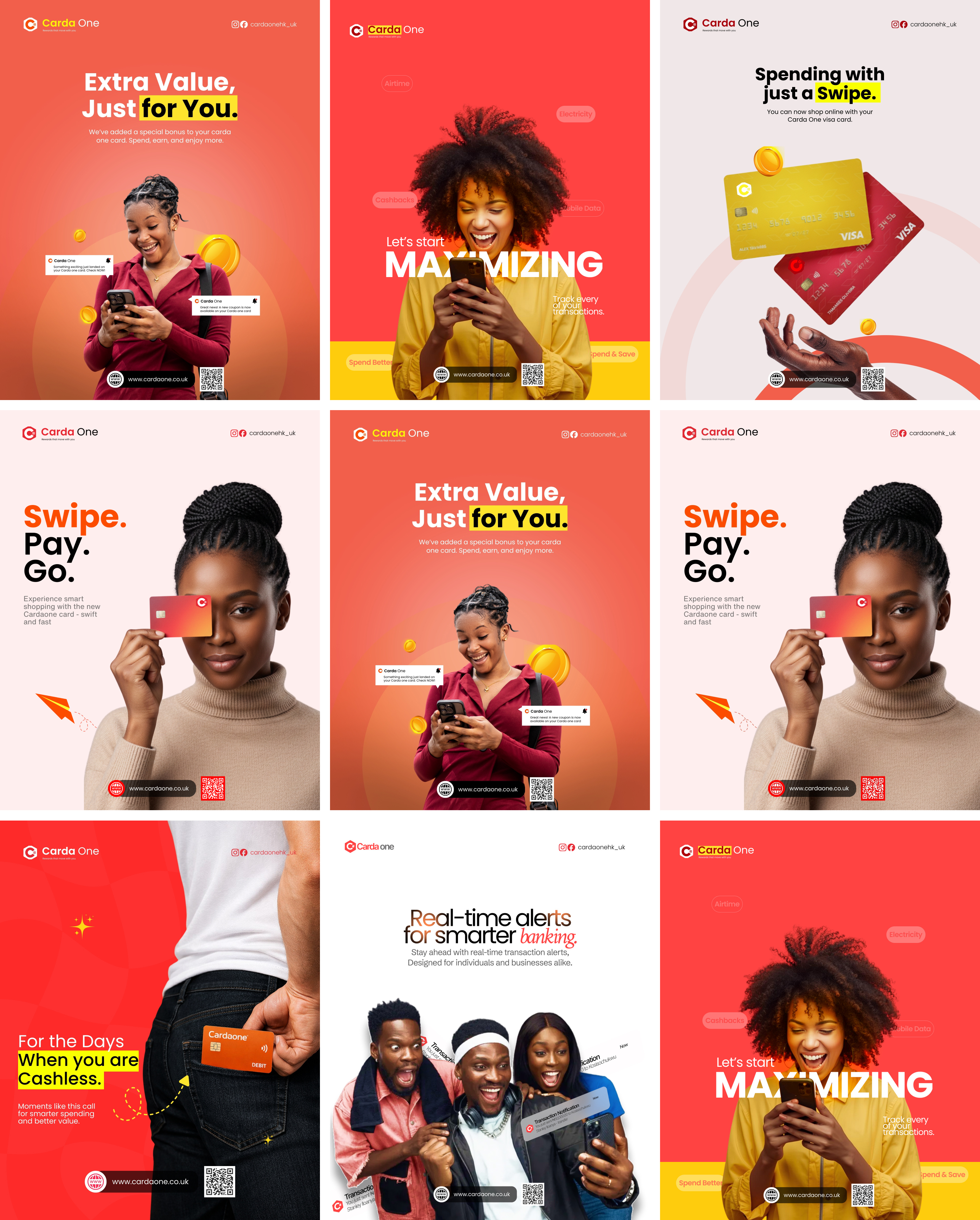 Social Media Design - Carda one Fintech branding flyer design graphic design illustration landing page post poster design social media social media design uiux