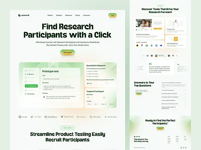 Recruiting SaaS Website UI UX Design ab testing b2b saas clean ui data driven design inspiration feedback collection modern web design panze quantitative research research platform research workflow saas website screening tool survey tool ui ux design user insights user research ux ui web design website design