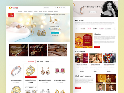 Kalyan - jewelry business landing page 3d animation branding graphic design ui