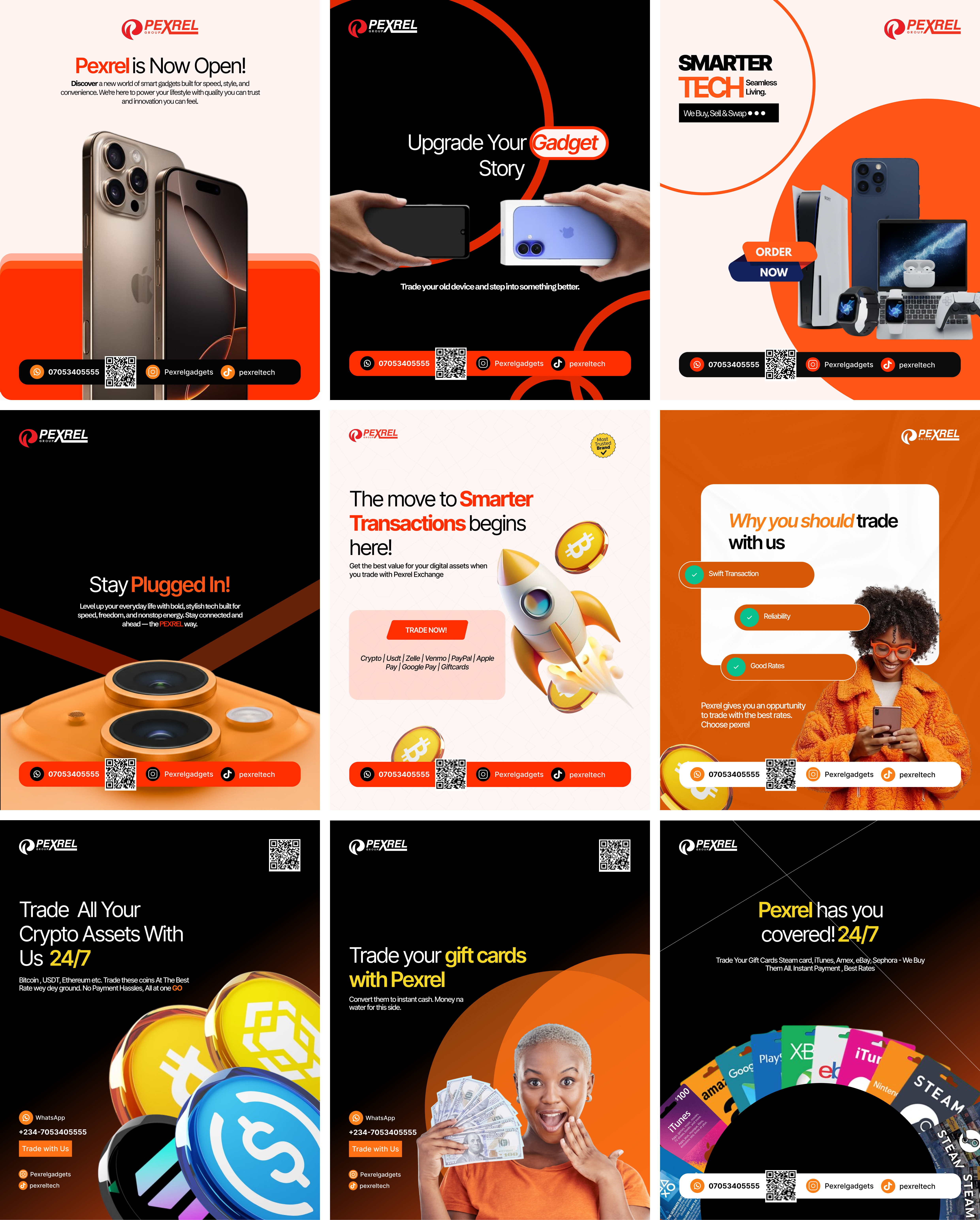 Social Media Design - Pexrel Gadget advertising branding crypto design flyer design gadget graphic design landing page post poster design social media social media design trading ui