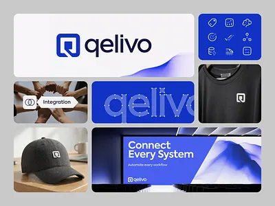 Qelivo - Logo and Branding Design app icon design automation platform brand identity branding clean visual identity corporate tech digital product branding dribbble logo shot geometric mark icon set design integration system logo logomark minimal logo modern logo saas logo startup identity tech branding ui branding workflow automation