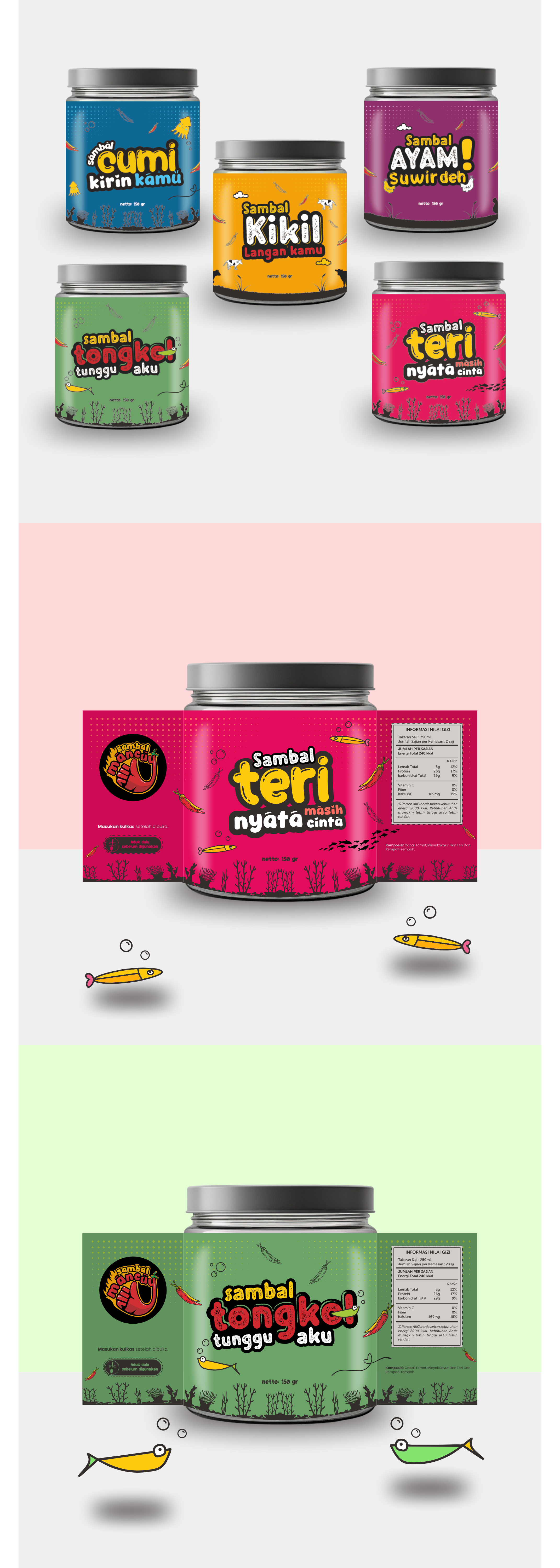 Sambal Packaging Design — Playful & Expressive Visual System creative cute jar packaging sambal