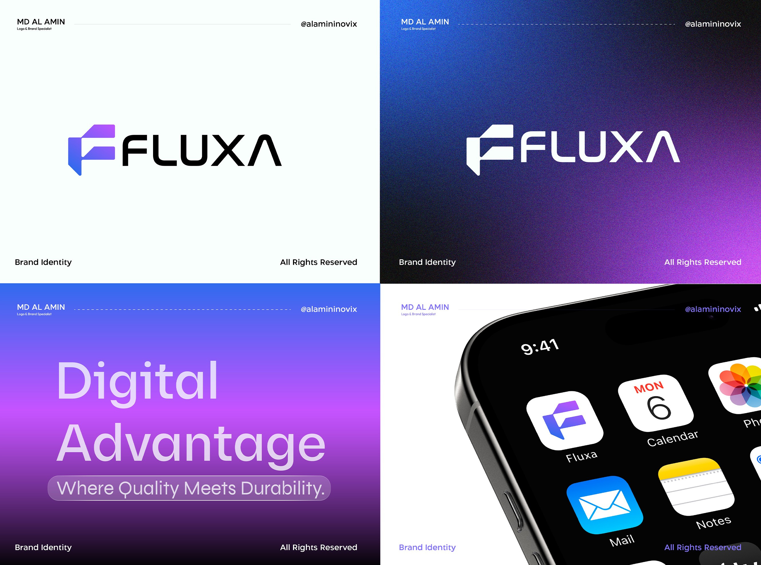 Fluxa – Futuristic F Monogram Logo for SaaS | Tech Branding ai startup alamininovix app logo blockchain branding brand identity digital branding f letter logo fintech logo futuristic logo logo design minimal logo modern logo monogram logo premium branding saas logo software branding startup branding tech branding ui branding visual identity