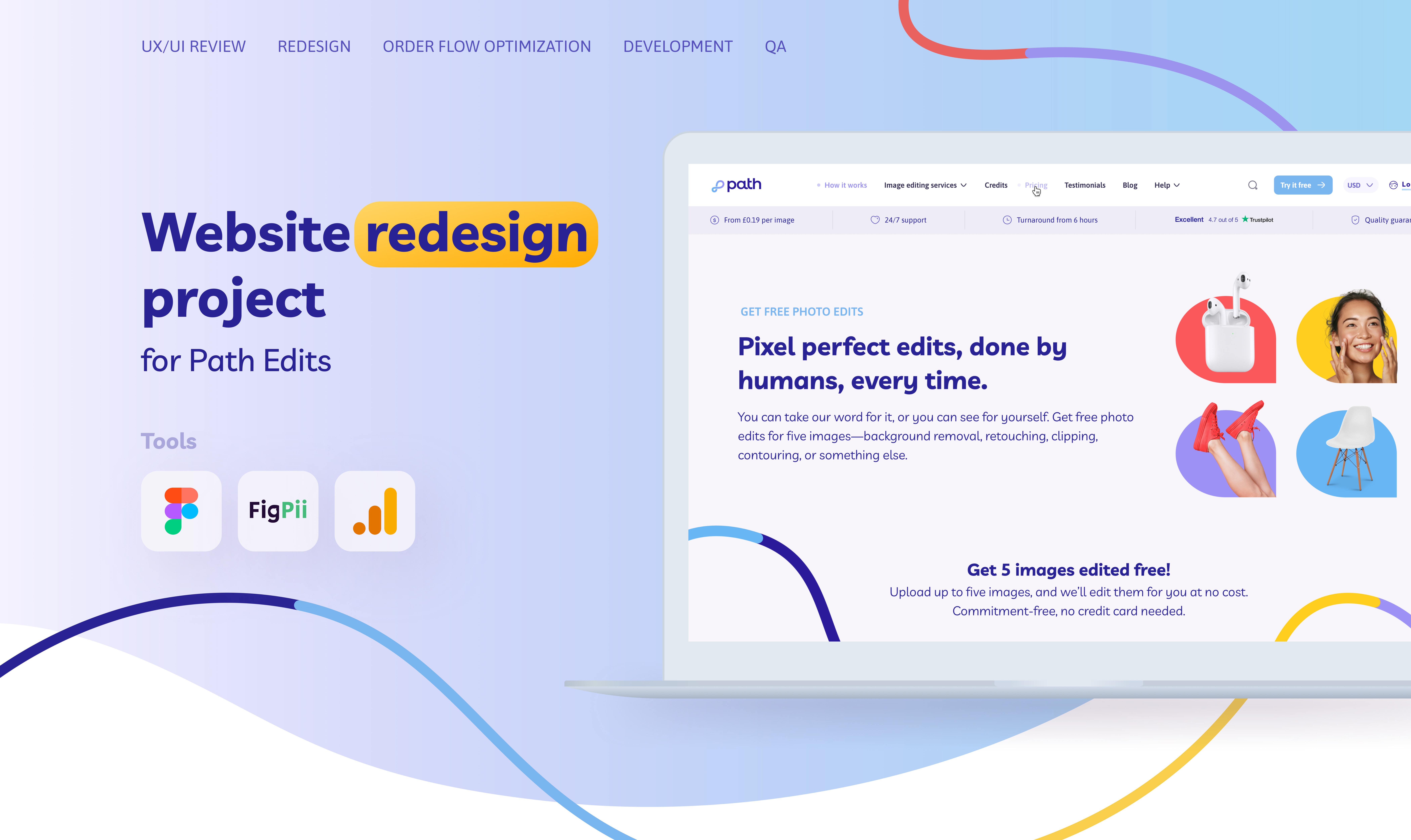 Website redesign project for Path Edits analyse application audit design edit figma files illustration images platform redesign ui ux web