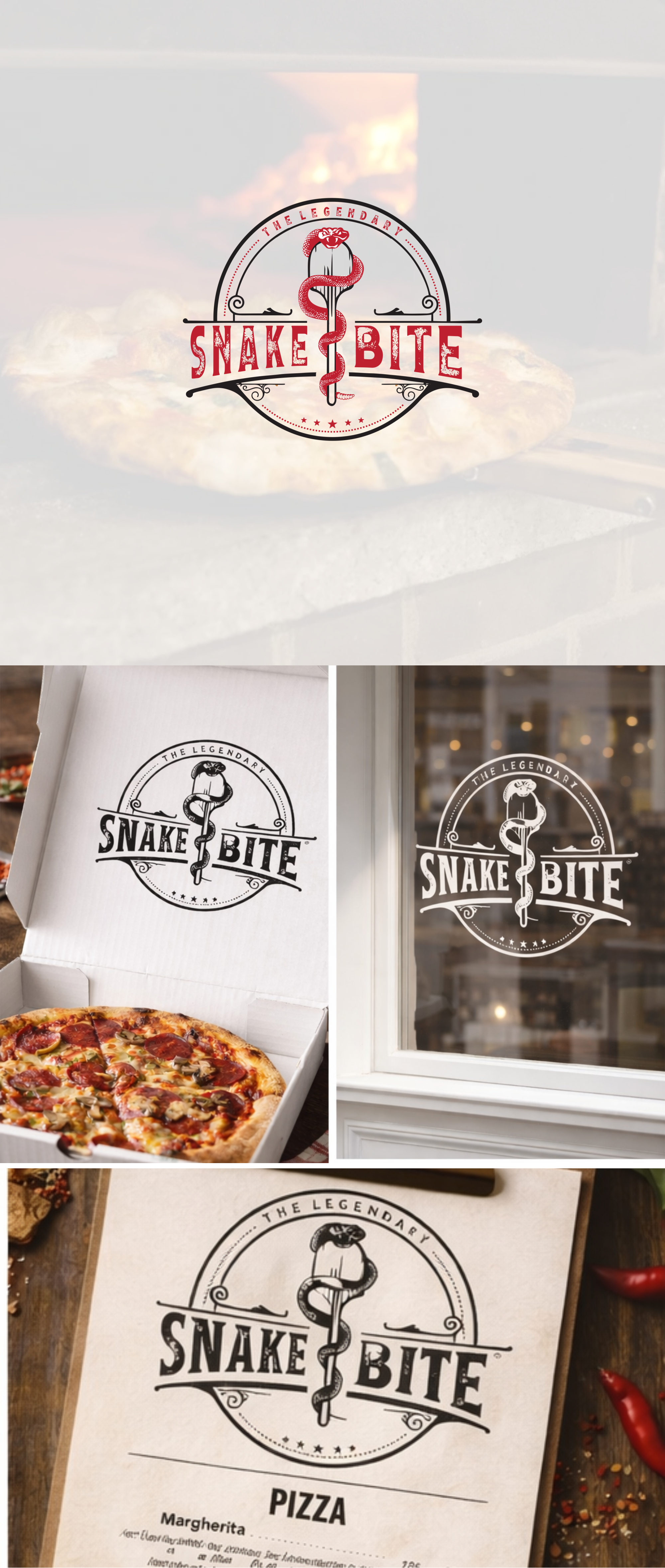 Snake Bite – Pizza Restaurant Branding brandidentity foodbranding logodesign pizzabrand restaurantbranding vintagebranding visualidentity