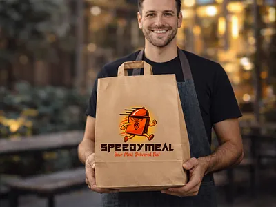 Food Delivery Mascot Logo adobeillustrator brand identity branding delivery logo design fast food logo food delivery graphic design illustration logo logodesign mascot mascot logo modern logo restaurant branding