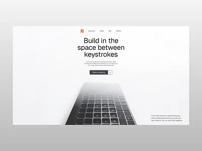 Build in the space between keystrokes - Tech hero design hero keyboard tech technology webdesign website