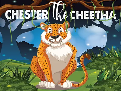 Meet Chester: The Fastest Smile in the Jungle! 2d art animal protagonist book cover design character design cheetah character childrens book illustration childrens publishing cute animals digital painting fireflies forest background jungle animals kids book art nursery art picture book artist storybook style storytelling vector illustration vibrant colors whimsical illustration