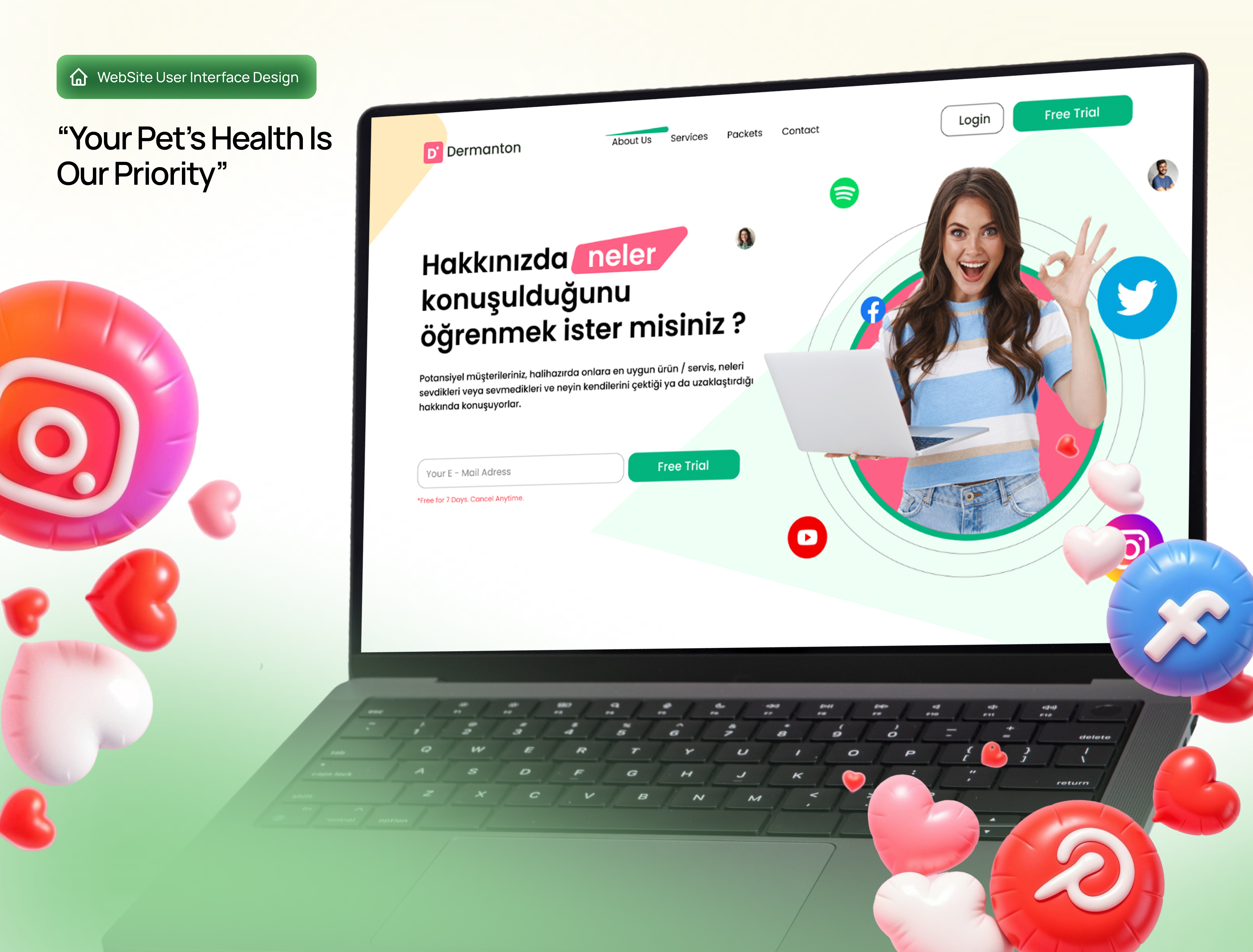 Social Media Project Web Design facebook figma hearth instagram media pinterest populer social ui userinterface ux