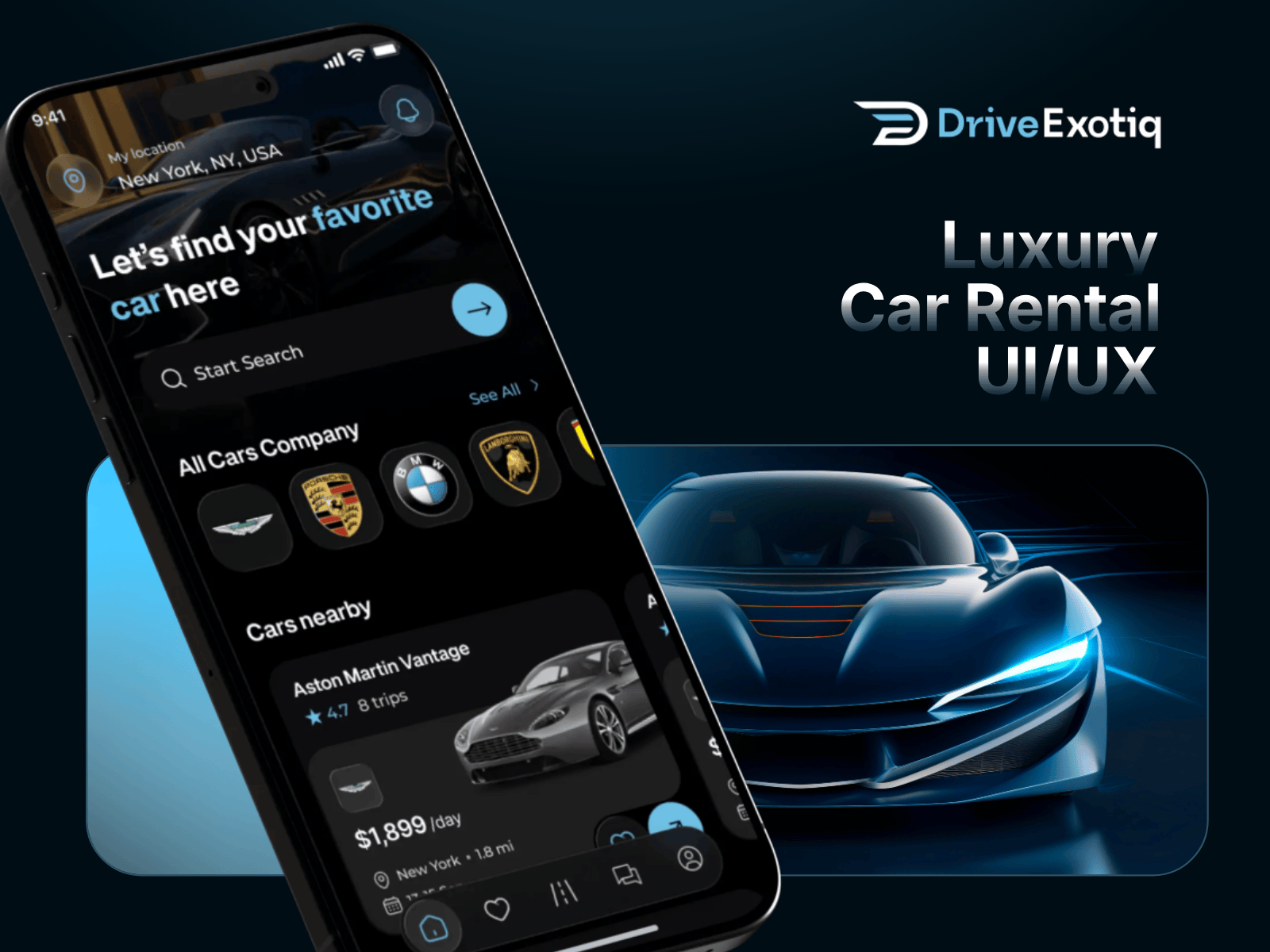 Luxury Car Rental Mobile App b2b design car business car sharing app design system dual side service host driver app ios android design mobile app design ui kit