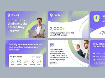 Socket Branding Concept branding code company dashboard deck gradient guidelines icons illustration logo photo presentation quote shield slide startup