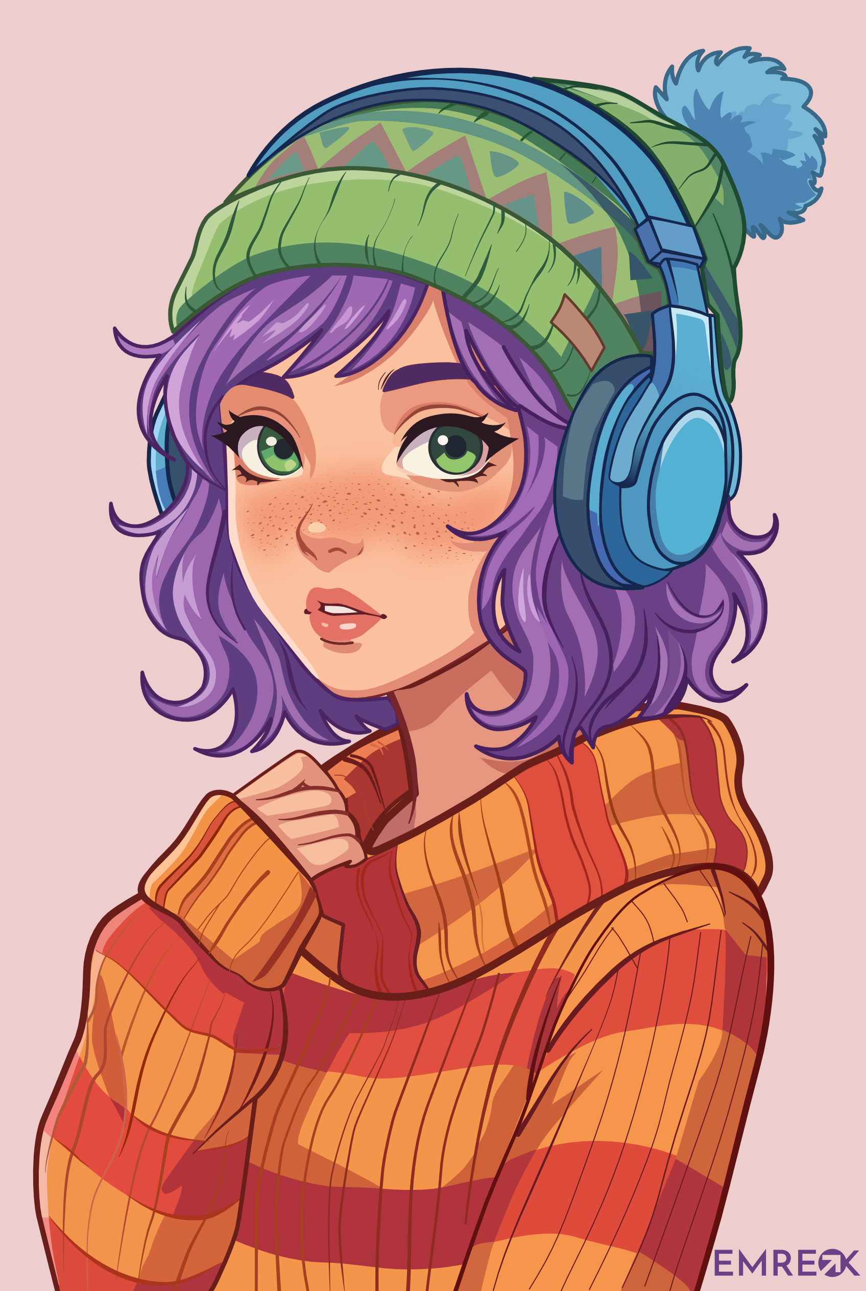 Vector Girl affinity character draw drawing illustration music vector