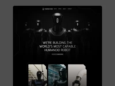 Foundation Landing Page ai branding cards dark foundation illustration landing page logo photo robots startup tech