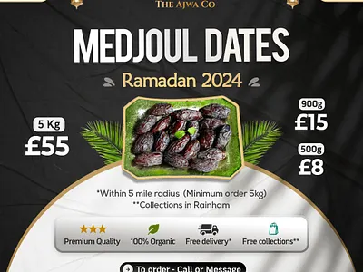Premium Islamic Branding | Luxury Ajwa Dates & Charity Visuals ajwa dates charity flyer food branding islamic branding islamic graphic designer premium flyer product design professional layout ramadan marketing waliullahgm