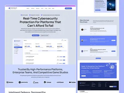 Cyber Security Website | UI/UX Designer cyber security development landingpage saas website wordpress